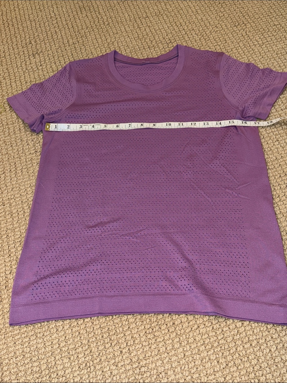 lululemon athletica Purple Micro-Perforated Workout Tee